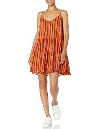 Graham & Spencer Tracy Spaghetti-Trägerkleid mit Blumenmuster, Rot