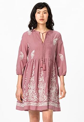 HALLHUBER Hängerkleid mit Kontraststickerei, Pink