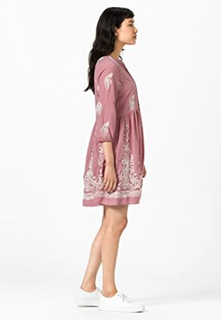 HALLHUBER Hängerkleid mit Kontraststickerei, Pink