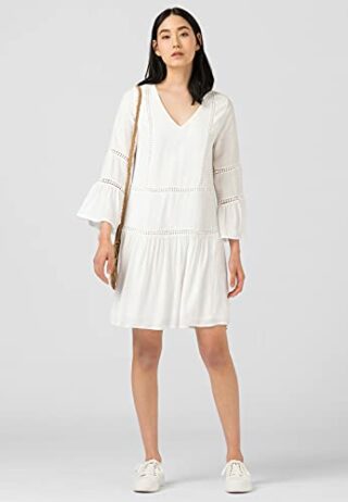 HALLHUBER Hängerkleid mit Spitzenbändern, Weiß