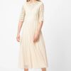 HALLHUBER Mesh-Kleid mit Spitze, Beige