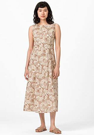 HALLHUBER Midikleid mit Muschelprint, Beige