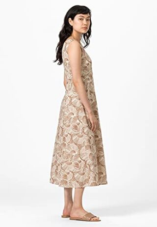HALLHUBER Midikleid mit Muschelprint, Beige