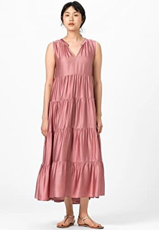 HALLHUBER Midikleid mit Stufenvolants, Pink