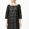 HALLHUBER Spitzenkleid mit Karree-Ausschnitt, Schwarz