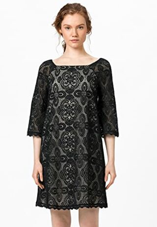 HALLHUBER Spitzenkleid mit Karree-Ausschnitt, Schwarz
