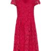 HALLHUBER Spitzenkleid mit kurzen Ärmeln, Rot