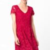 HALLHUBER Spitzenkleid mit kurzen Ärmeln, Rot