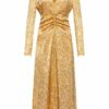 HUGO Kinale Maxikleid mit V-Ausschnitt, Gelb