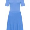 HUGO Shanequa Ausgestelltes Strickkleid mit Plissee-Rock, Blau