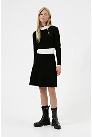 HUGO Sumery Strickkleid mit langen Ärmeln, Schwarz