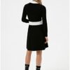 HUGO Sumery Strickkleid mit langen Ärmeln, Schwarz