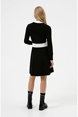 HUGO Sumery Strickkleid mit langen Ärmeln, Schwarz