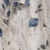 Highmoor Leinenkleid mit Blumen Hemdblusenkleid, Blau