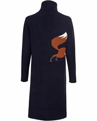 Highmoor Strickkleid mit Fuchs, Blau