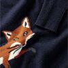 Highmoor Strickkleid mit Fuchs, Blau