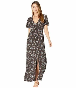 Hurley Maxikleid mit Knöpfen, Schwarz