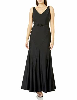 Ignite Ärmelloses Maxikleid mit V-Ausschnitt, Schwarz