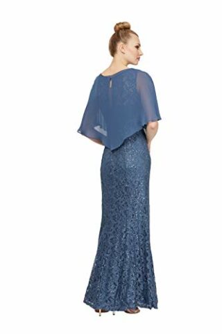 Ignite Cape-Kleid mit Pailletten-Spitze und Perlen, Blau