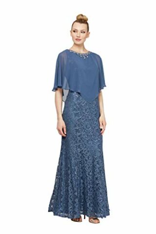 Ignite Cape-Kleid mit Pailletten-Spitze und Perlen, Blau