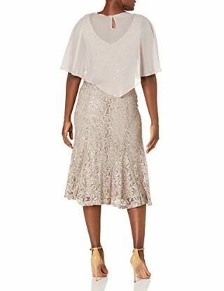 Ignite Evenings Cape-Kleid mit Pailletten-Spitze, Beige