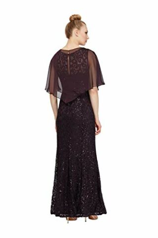 Ignite Evenings Cape-Kleid mit Pailletten-Spitze, Lila