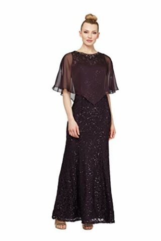 Ignite Evenings Cape-Kleid mit Pailletten-Spitze, Lila