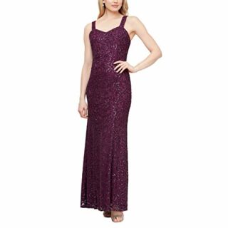 Ignite Evenings Paillettenbesetztes Spitzenkleid, Lila