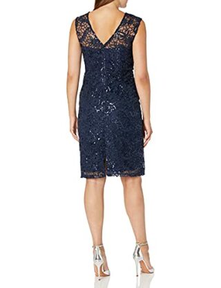 Ignite Kurzes Kleid aus Spitze mit Pailletten, Blau