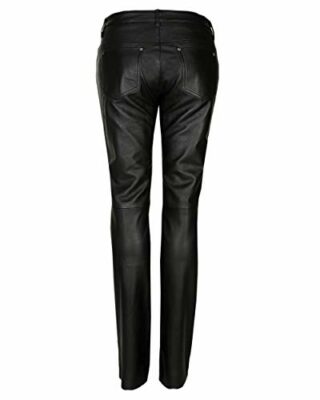 JCC 31019444 Damen Lederhose 5-Pocket, Schwarz