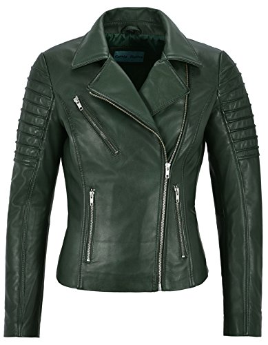 Jessica ALBA 9334 Lederjacke Damen, Grün Jessica ALBA 9334 Lederjacke Damen, Grün