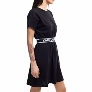 KARL LAGERFELD Logo Tape T-shirt Casual Dress, Schwarz