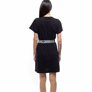 KARL LAGERFELD Logo Tape T-shirt Casual Dress, Schwarz
