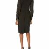 KARL LAGERFELD Paris Abendkleid mit Stehkragen, Schwarz