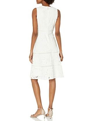 KARL LAGERFELD Paris Asymmetrisches Midikleid, Weiß