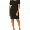 KARL LAGERFELD Paris Etuikleid aus Scuba-Crepe Kleid, Schwarz