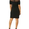 KARL LAGERFELD Paris Etuikleid aus Scuba-Crepe Kleid, Schwarz
