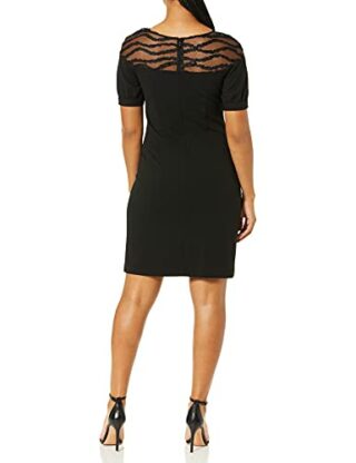KARL LAGERFELD Paris Etuikleid aus Scuba-Crepe Kleid, Schwarz