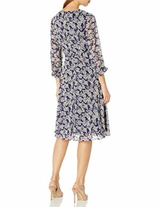 KARL LAGERFELD Paris Midikleid aus Chiffon mit Blumendruck, Blau