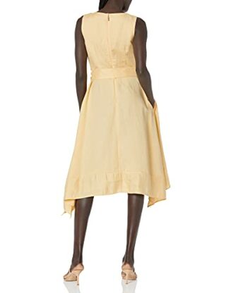 KARL LAGERFELD Paris Midikleid aus Leinen, Gelb