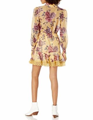 Keepsake Atomic Minikleid mit langen Ärmeln, Gelb