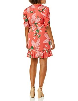 Keepsake the Label This Moment Mini Wickel-Kleid mit gerafften Ärmeln, Rot