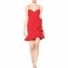 LIKELY Laverna Mini-Cocktailkleid mit Rüschenbesatz, Rot