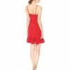 LIKELY Laverna Mini-Cocktailkleid mit Rüschenbesatz, Rot