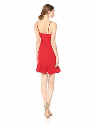 LIKELY Laverna Mini-Cocktailkleid mit Rüschenbesatz, Rot