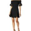 LIKELY Rumi Trägerloses Minikleid mit Rüschenbesatz, Cocktailkleid, Schwarz