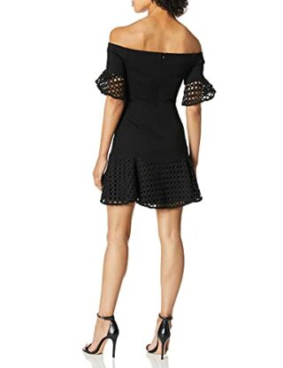 LIKELY Rumi Trägerloses Minikleid mit Rüschenbesatz, Cocktailkleid, Schwarz