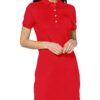 Lacoste Ef5473 Robe Ausgestelltes Kleid mit Polokragen, Rot