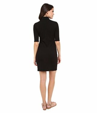 Lacoste Polokleid aus Stretch-Piqué mit halben Ärmeln, Schwarz