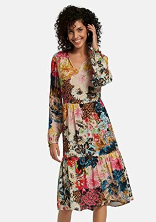 Laura Biagiotti Roma Abendkleid mit Rüschen, Bunt